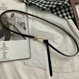 穴なし自由調整 結び目細ベルト レザー調 | Carpe diem | 詳細画像4 