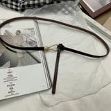 穴なし自由調整 結び目細ベルト レザー調 | Carpe diem | 詳細画像5 