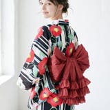レッド[RED] | ティアードフリルしわ兵児帯 へこ帯 帯単品 | Catherine Cottage