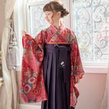 紅桃着物×本紫袴[PK] | 着付け簡単袴セット 卒業式 卒園式 | Catherine Cottage