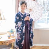 瑠璃着物×本紫袴[2] | 卒業式 卒園式 脇ファスナー袴ワンピース | Catherine Cottage