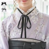 ブラック［BLK］ | リボン付き レース半襦袢  卒業式袴 着物用肌着 肌襦袢 キャサリンコテージ | Catherine Cottage