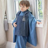 ブルー着物×ネイビー被布[C] | 男児七五三 3歳着物＆被布セット 和装 | Catherine Cottage