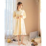 やわらか裏毛のヨークレースネグリジェ 長袖 パジャマ | Catherine Cottage | 詳細画像8 