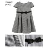 千鳥格子[A] | ベロアリボンとキャップスリーブのきちんとワンピース 子供服 フォーマル | Catherine Cottage