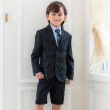 黒ストライプ×水色[BK3J] | フォーマルボーイズスーツ5点セット スーツ 男の子 | Catherine Cottage