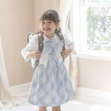 サックス[SAX] | 入学式 女の子スーツ 丸襟チェックワンピース＆ノーカラーボレロ | Catherine Cottage