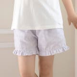 花柄・ライラック[PUR] | フリルショートパンツ 水陸両用 キッズ 女の子 夏服 カジュアル | Catherine Cottage