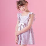 小花柄猫・ピンク[CPNKJJ] | キッズ 水着 女の子 肩フリルワンピース水着 スイムウェア インナーパンツ付き | Catherine Cottage