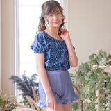 小花柄・ネイビー[KNVYJJ] | パフ袖トップス＆フリルパンツ水着セット パフスリーブスイムウェア セパレート上下… | Catherine Cottage