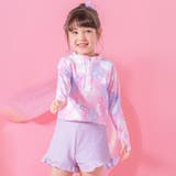 マリン猫・ピンク[MPNKJJ] | キッズ女の子水着 ラッシュガード&フリルパンツセット セパレート | Catherine Cottage