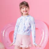 ピオニー・ホワイト[POWTJJ] | キッズ女の子水着 ラッシュガード&フリルパンツセット セパレート | Catherine Cottage