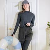 ブラック[BLK] | レディースリブスイムウェア4点セット 水着 セットアップ | Catherine Cottage