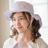ギンガムライラック[GLIL] | 日よけ付きハット リボン UV対策 | Catherine Cottage