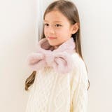 Bリボン・モーヴピンク［MPNKB］ | フェイクファーティペットマフラー うさぎのしっぽ ぽんぽんマフラー | Catherine Cottage