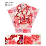 猫と芍薬・桃×赤[3] | 被布セット 3歳女の子 七五三 | Catherine Cottage