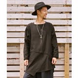ブラック | 【チャイハネ】無地コットン変形メンズトップス | チャイハネ