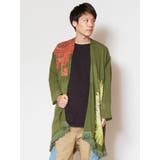 カーキ | 【チャイハネ】yul トライバルフラワーMEN'Sフリンジカーディガン | アミナコレクション