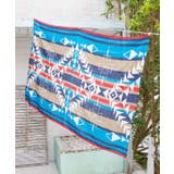 ネイビー | 【チャイハネ】オルテガ柄ループベッドカバー シングルサイズ | チャイハネ