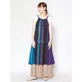 ブラック | 【チャイハネ】カラパナストライプワンピース | アミナコレクション 