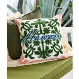 グリーン | 【カヒコ】ナニキルト相良刺繍クッションカバー | アミナコレクション 