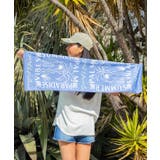 ブルー | 【カヒコ】ビーチクールタオル【SURF&Palms】 | アミナコレクション 