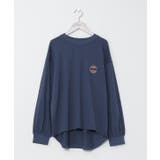 ネイビー | 【カヒコ】フロッキロングTシャツ【STRONG CURRENT】 | チャイハネ