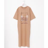 ベージュ | 【カヒコ】アドリアーノTシャツワンピース【SURF&Palms】 | アミナコレクション 