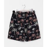 ブラック | 【カヒコ】アイナロアメンズハーフパンツ【SURF&Palms】 | アミナコレクション