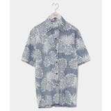 ブルー | 【カヒコ】カウアイアロハメンズシャツ【TWO PALMS】 | アミナコレクション