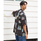 【カヒコ】TWO PALMS ポストカーズメンズアロハシャツ | アミナコレクション | 詳細画像3