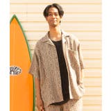 ベージュ | 【カヒコ】カニエラメンズシャツ【SURF&Palms】 | チャイハネ