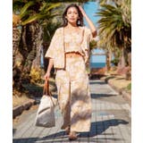 ベージュ | 【カヒコ】レイキーキャミソール&パンツセット【SURF&Palms】 | チャイハネ