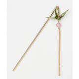 グリーン | 【カヤ】折り鶴揺れかんざし | アミナコレクション 