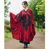 エンジ | 【カヤ】花墨長羽織 | アミナコレクション