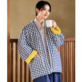 ブラック | 【倭物やカヤ】色衣千鳥メンズ半纏 | アミナコレクション