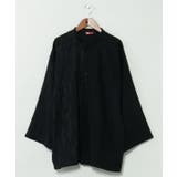 スミクロ | 【カヤ】片身替わりメンズバンドカラーシャツ | アミナコレクション