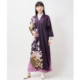 パープル | 【カヤ】耀う牡丹ワンピース | アミナコレクション 
