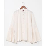 ホワイト | 【カヤ】襞寄せバンドカラーシャツ | アミナコレクション 