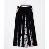 ブラック | 【カヤ】花便り八掛スカート | アミナコレクション 