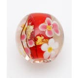 レッド | 【カヤ】とんぼ玉金銀箔梅 2cm | チャイハネ
