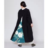 ブラック | 【カヤ】花版画八掛ワンピース | チャイハネ