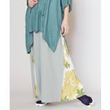 グリーン | 【カヤ】花版画八掛パンツ | アミナコレクション