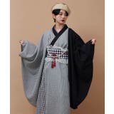 スミクロ | 【カヤ】モガ格子振袖羽織 | アミナコレクション