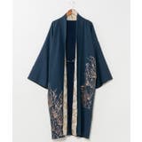 ネイビー | 【倭物やカヤ】箔野華着物メンズ羽織 | アミナコレクション