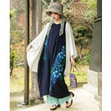 ネイビー | 【カヤ】【ＵＶカット加工】紫藤 羽織付きワンピース | アミナコレクション 