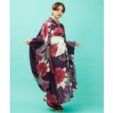 パープル | 【カヤ】【UVカット加工】花舟振袖風羽織 | アミナコレクション