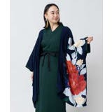 ネイビー | 【カヤ】【ＵＶカット加工】花綴り羽織 | アミナコレクション 