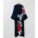 ダークネイビー | 【カヤ】花綴りならいワンピース | アミナコレクション