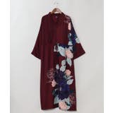 エンジ | 【カヤ】花綴りならいワンピース | アミナコレクション